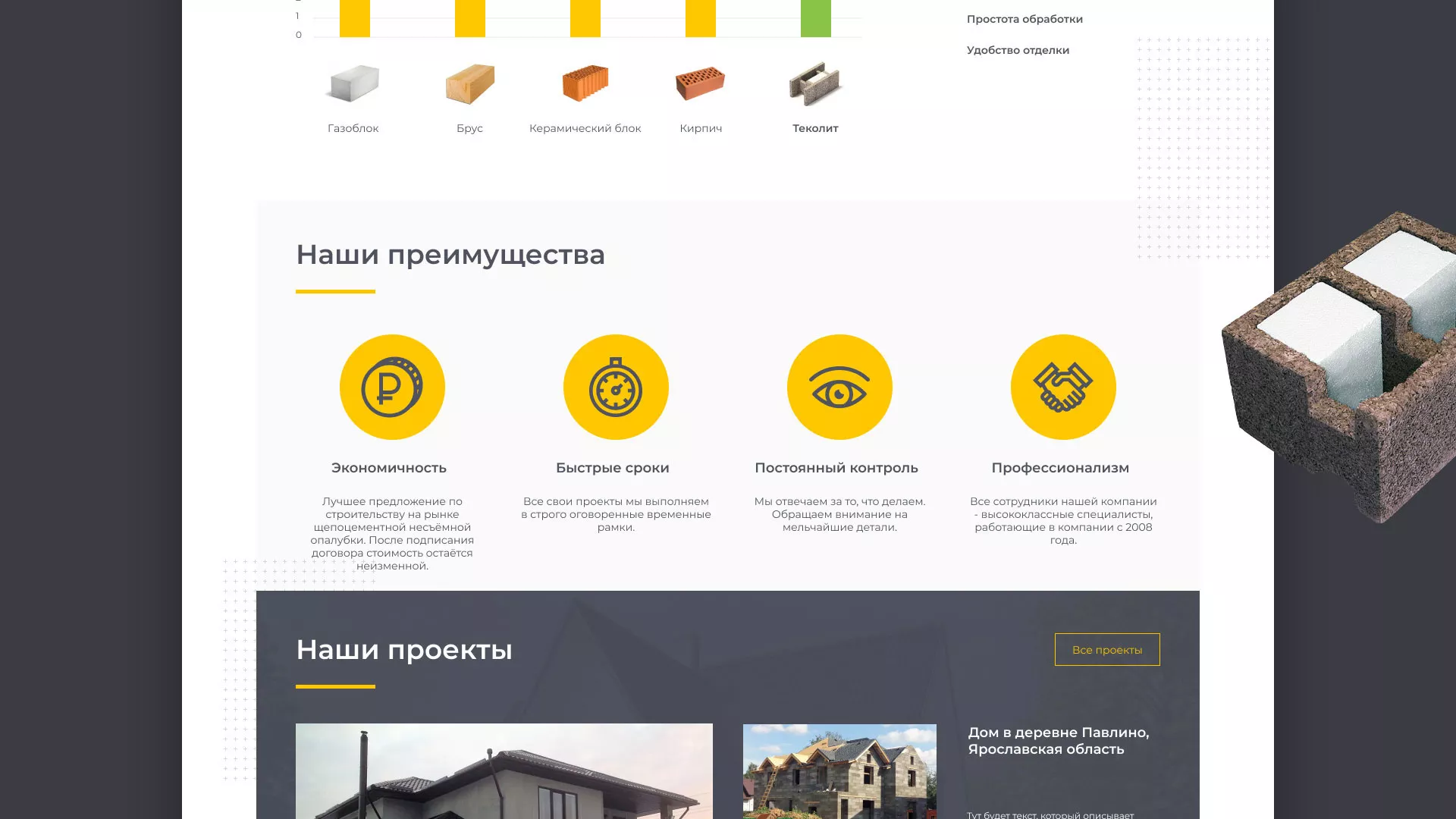 Создание сайта для строительной компании «ЭКОДОМ» в Буе